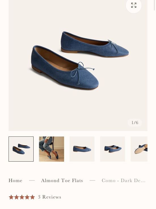 A. Soliani Shoes - A. Soliani Como Dark Denim Ballet Flats – Size 38